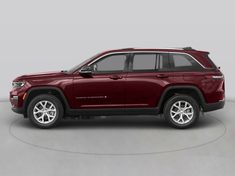 A promo image for the 2025 Jeep Grand Cherokee in a gray void